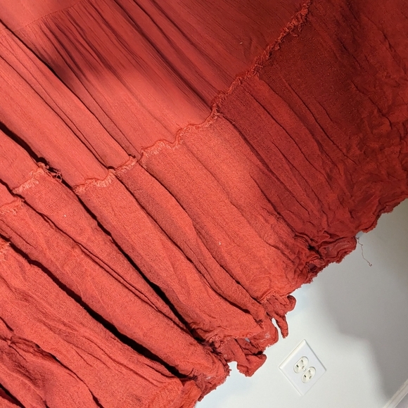 Free People Cosmico Maxi Endless Summer V Neck Sleeveless Dress Gauze Pink Red M - Picture 8 of 13